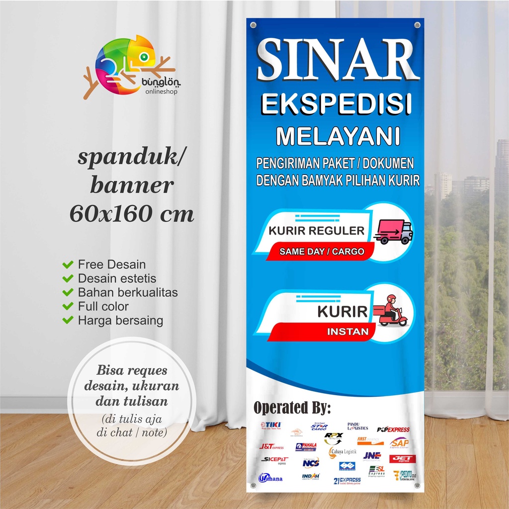 Jual Spanduk Banner 60x160 Cm Ekspedisi Sinar Jne Jandt Pos Ninja