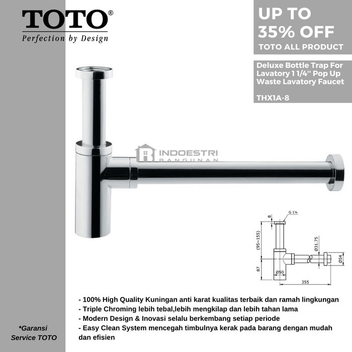 Jual Siphon Wastafel Toto Thx A Deluxe Bottle P Trap For Lavatory