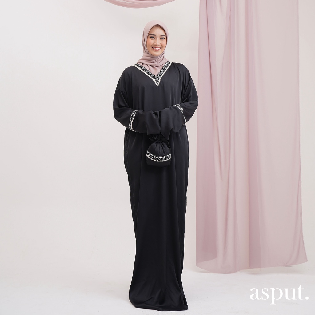 Jual ASPUT - Cyrus Black Mukena Abaya Turki Polos | Shopee Indonesia