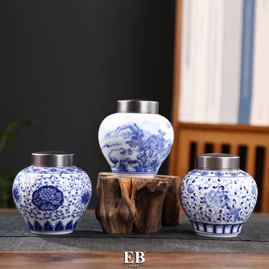 Jual Tempat Daun Teh Kopi / Chinoiserie Tea Leaves Storage Jar 1295 ...