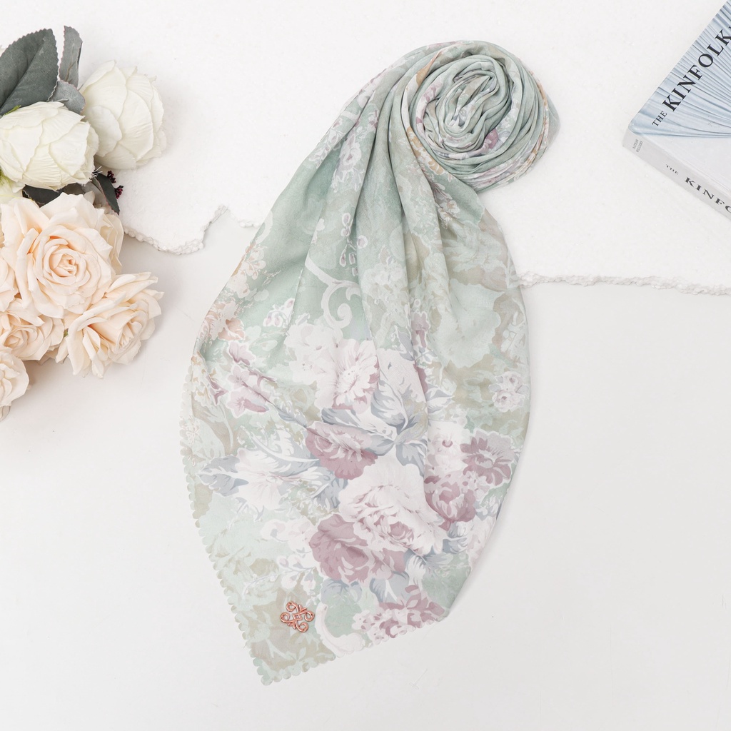 Belebbe Scarf Alwa Series Hijab Segi Empat Square Print Motif Voal Ultrafine Premium Syari