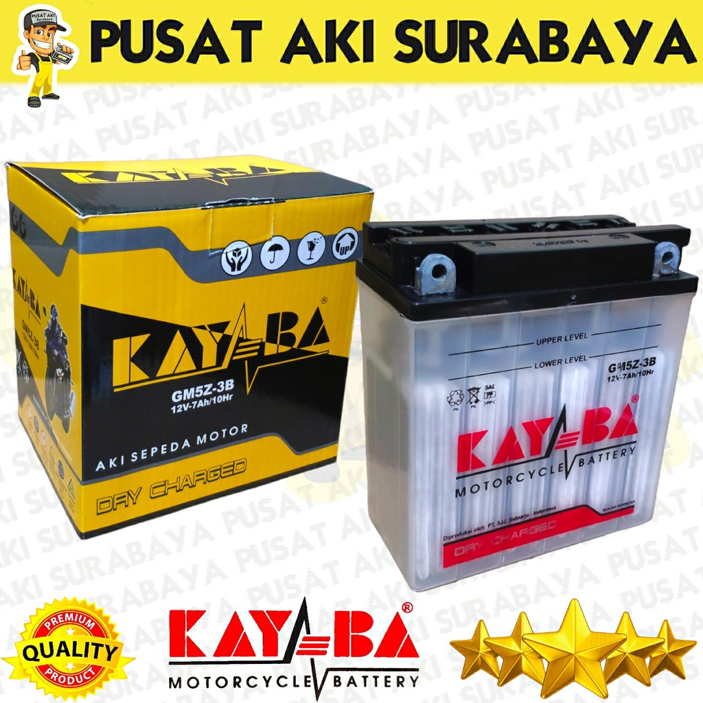 Jual AKI TERMURAH KAYABA GM5Z-3B DRY CHARGED MOTOR SHOGUN SATRIA