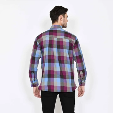 SF Kemeja Katun Flannel Blue Violet Unisex Kemeja Katun Flannel Premium Casual SOUTH FORMED