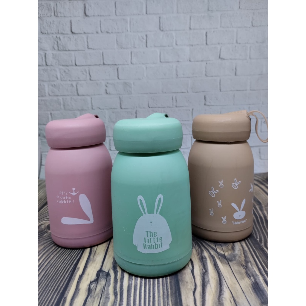 Jual BOTOL MINUM KACA MINI KELINCI RABBIT CUTE IMUT 330ML | Shopee ...