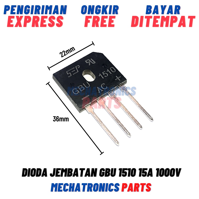 Lot Diodes Redressement 10 Diodes Redresseuses GBU1510 15A 1000V - Pont Monophasé Verre Passivé, Sans Plomb Composant électronique 15A 1000V