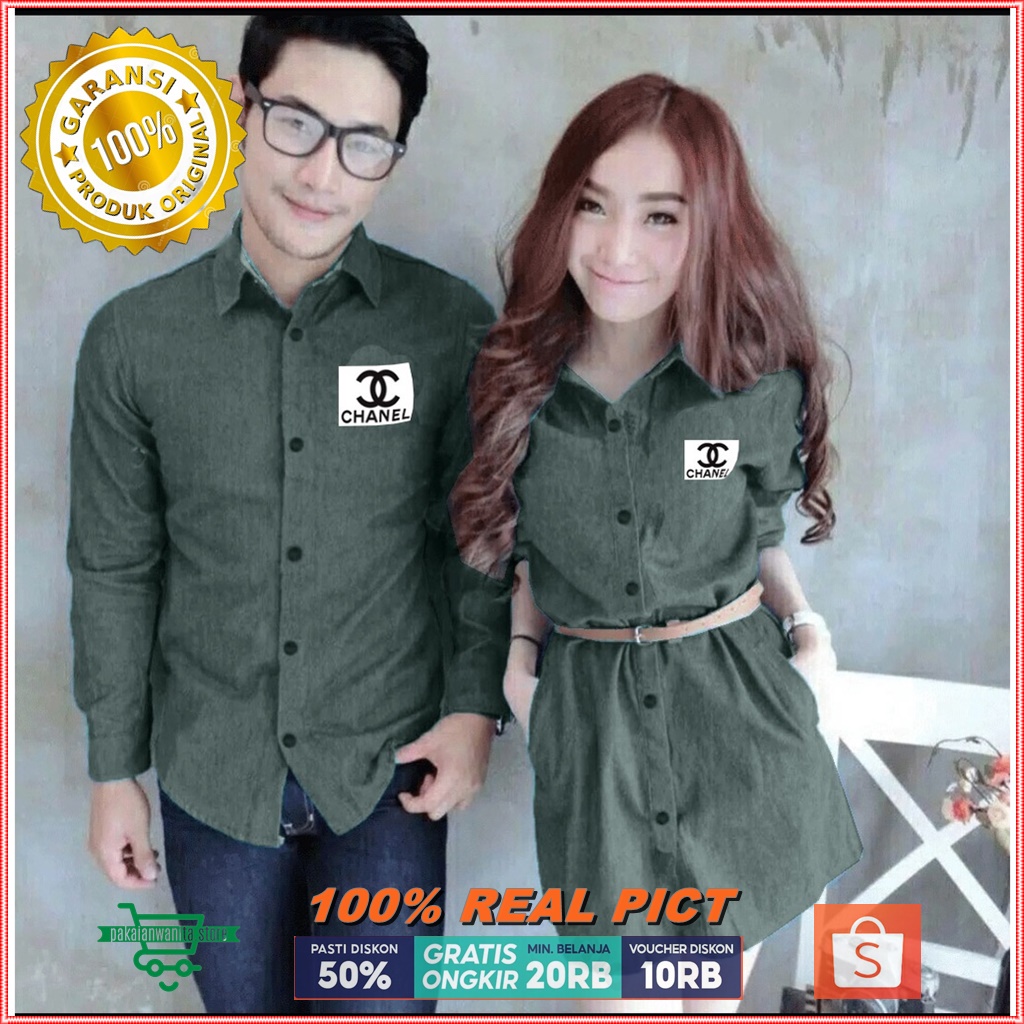 jual-couple-kemeja-pasangan-remaja-abg-couple-army-prewedding-ala-korea