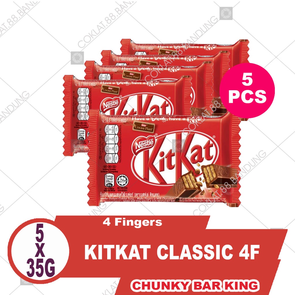 Jual KITKAT 4F 35GR X 5 PCS COKELAT, NESTLE KIT KAT 4 FINGERS 35 GRAM ...