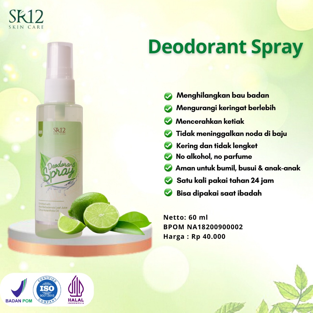 Jual Deodorant Spray SR12 Herbal Ampuh atasi Bau Badan Keringat