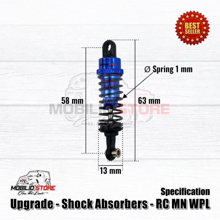 Jual Upgrade Part - Shock Absorber Adjustable Spring Hardness MN WPL RC ...