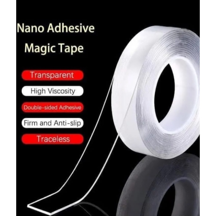 Jual DOUBLE TAPE NANO TAPE BENING TRANSPARANT VIRAL BALON ISOLASI