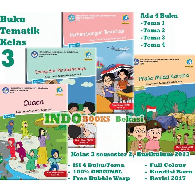 Jual Paket Buku Tematik Kelas 3 SD Semester 2 Tema 5678 REVISI 2018 ...