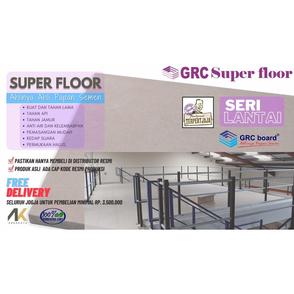 Jual Grc Superfloor Seri Lantai Grc Board Dinding Luar Partsisi Plafon Papan Semen 2723