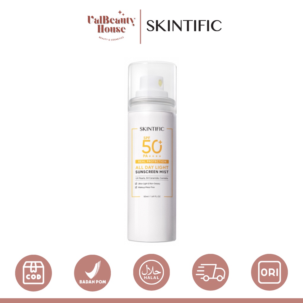 Jual Skintific All Day Light Sunscreen Mist Spf 50 Pa 50ml Original Shopee Indonesia 9298