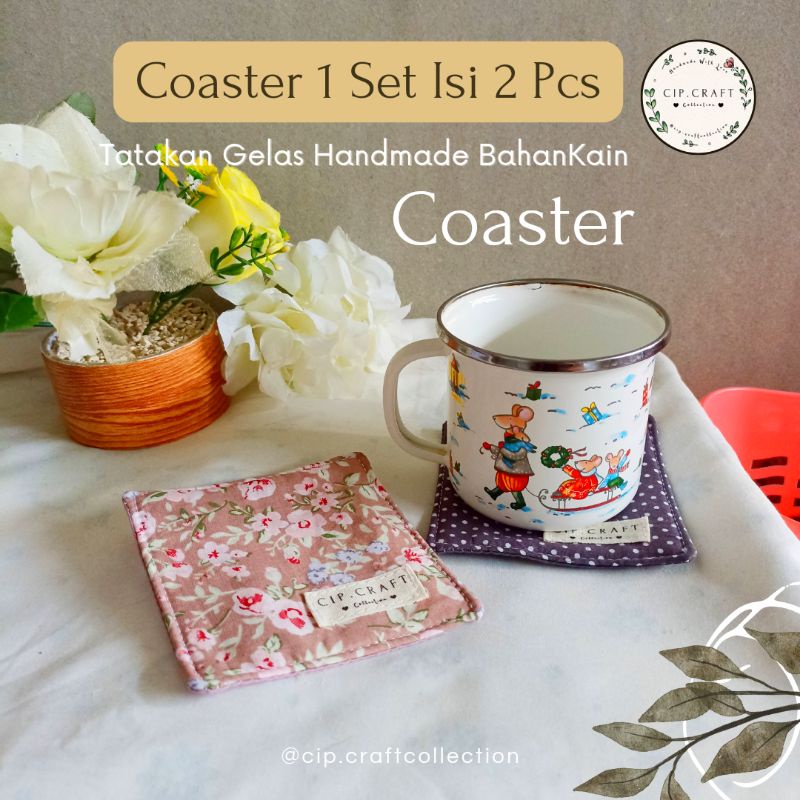 Jual Coaster Kain 1 Set Isi 2 Pcs Tatakan Gelas Kain Handmade Bahan Kain By Cipcraft Shopee 4629