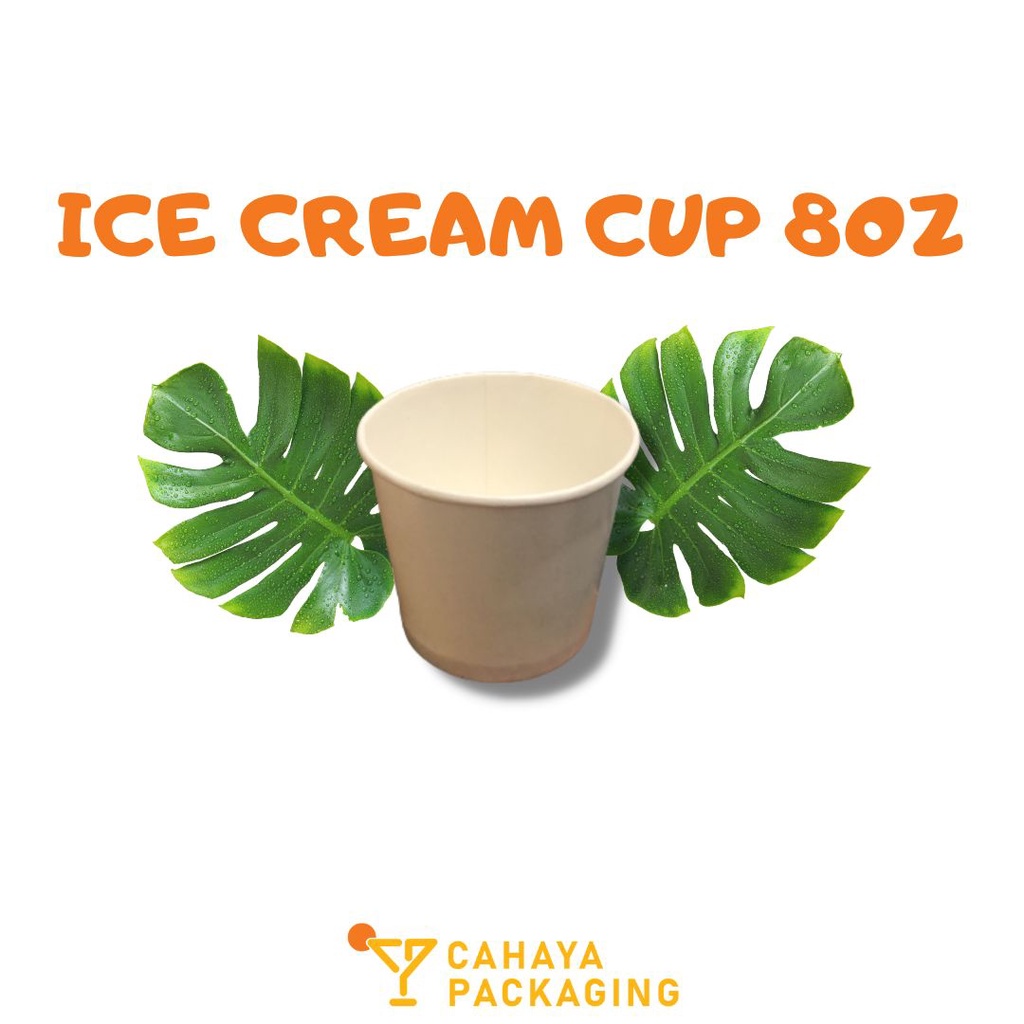 Jual ICE CREAM CUP PAPER 8 OZ / CUP ES KRIM KERTAS POLOS | Shopee Indonesia
