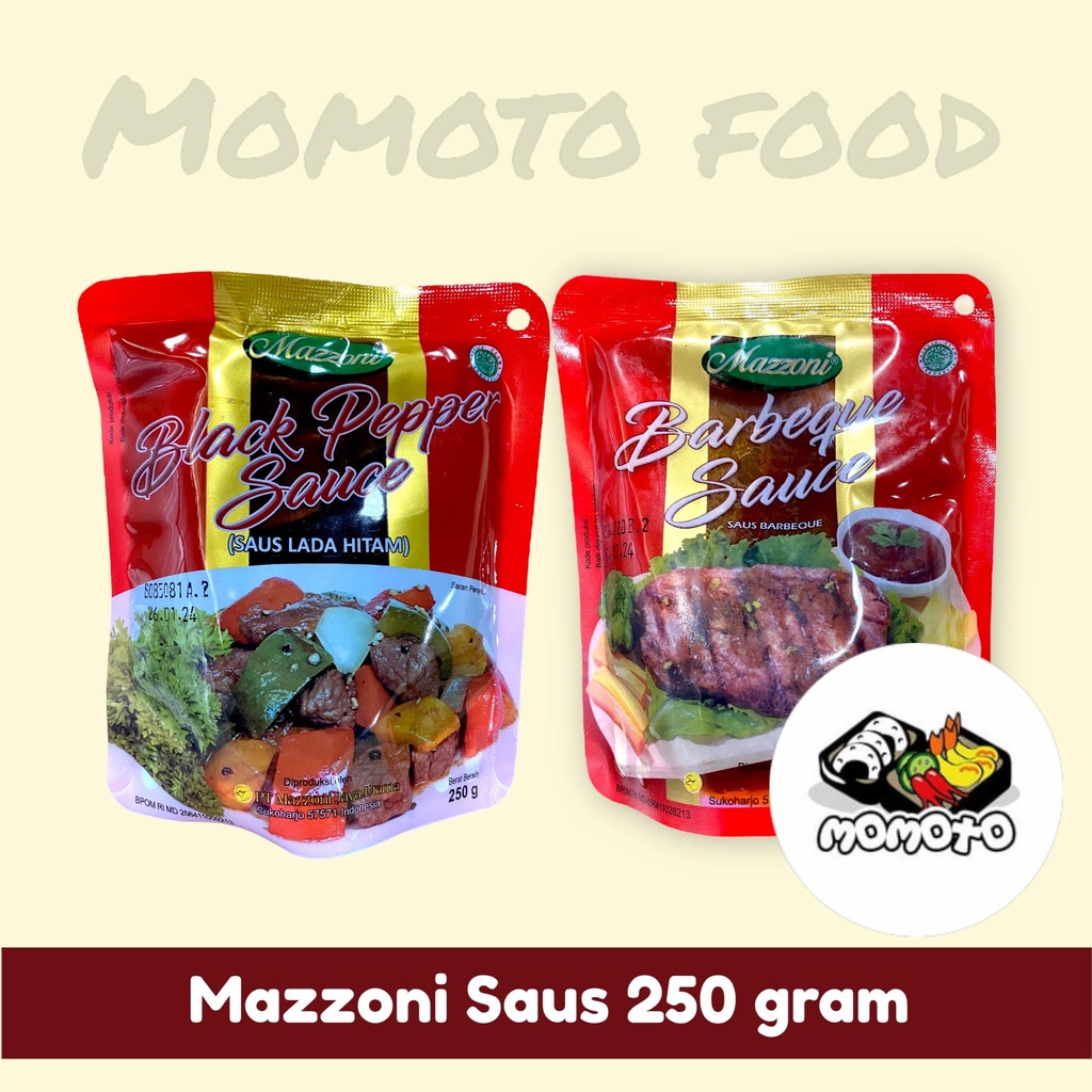 Jual Mazzoni Saus Blackpepper Barbeque 250 gram Saos Lada Hitam BBQ