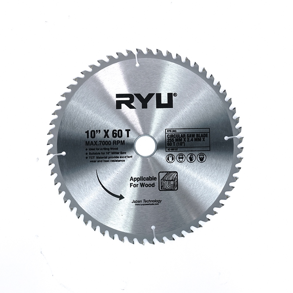 Jual RYU CIRCULAR SAW BLADE 255 MM X 2.4 MM X 60 T | Shopee Indonesia