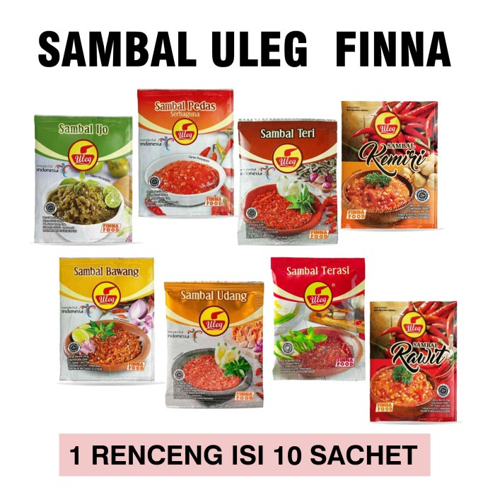 Jual Sambal Uleg Renceng 10 Sachet X 18 Gr Sambal Uleg Finna Renteng