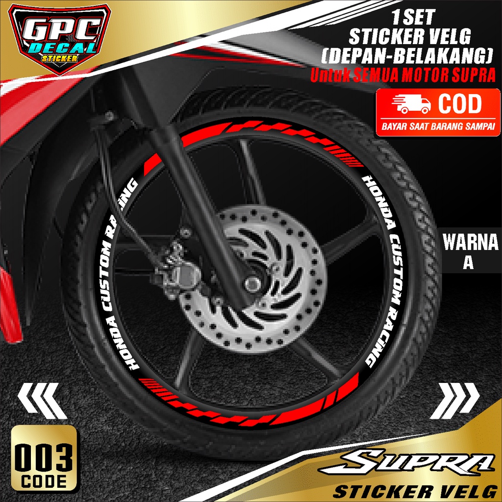 Jual Cutting Sticker velg Semua SUPRA - Aksesoris Motor Stiker Lis Velg ...