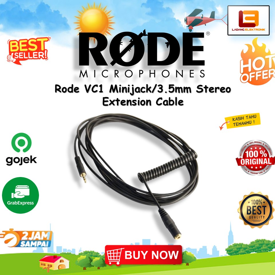 Jual Rode VC1 Minijack/3.5mm Stereo Extension Cable | Shopee Indonesia