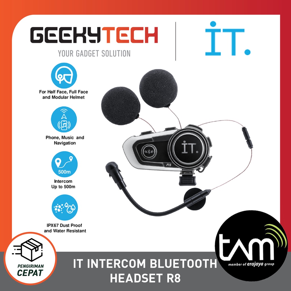 Jual IT Intercom Bluetooth Headset R8 | Shopee Indonesia
