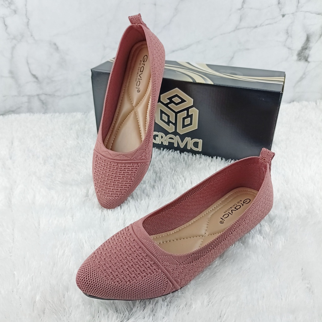 Jual Gravici Sepatu Flat Wanita Slip On Bahan Rajut Import Do Shopee Indonesia