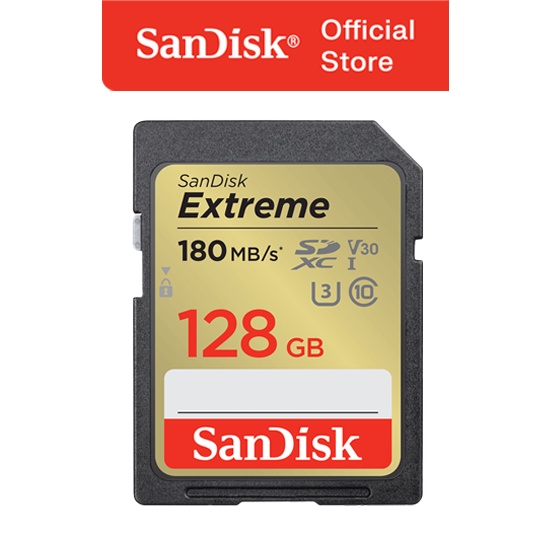 Jual NEW ! SanDisk EXTREME SDXC Card Class 10 V30 U3 180MBps 128GB