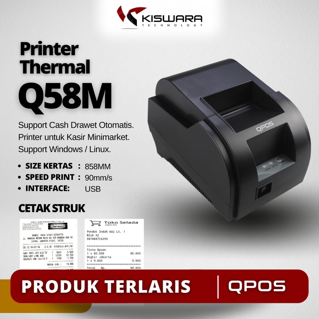 Jual Printer Thermal QPOS 58mm Q58M USB Shopee Indonesia