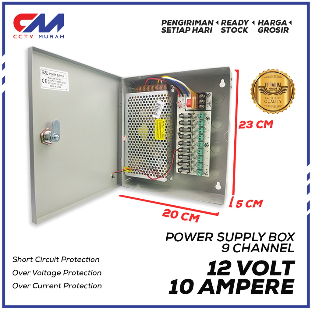 Jual POWER SUPPLY 12V 10A BOX CCTV LED POMPA TERMURAH BERGARANSI ...