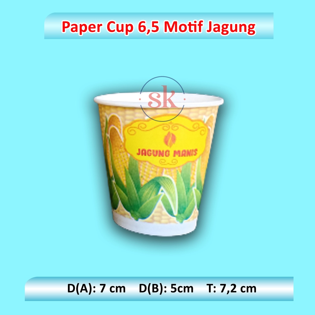 Jual (ISI 50) Paper Cup 6,5 oz Jagung, Gelas Jasuke, Pop Corn Sweet ...
