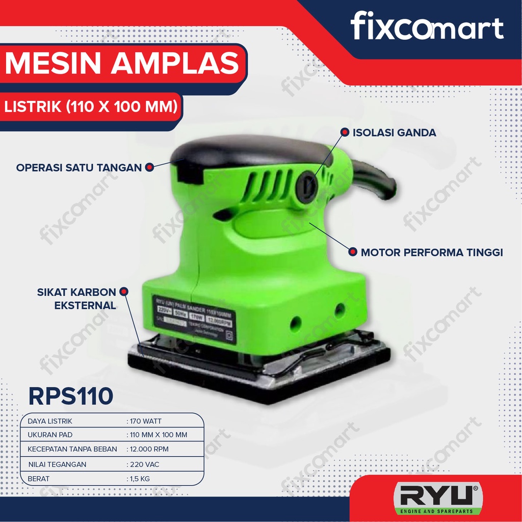 Jual Tekiro Ryu Rps 110 Mesin Amplas 110 X 100 Mm | Shopee Indonesia