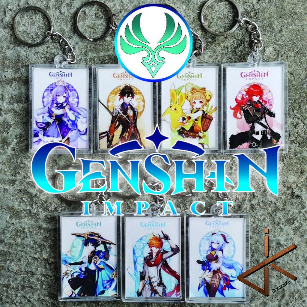 Jual Keychain/ Gantungan Kunci Genshin Impact akrilik ganci Anemo ...
