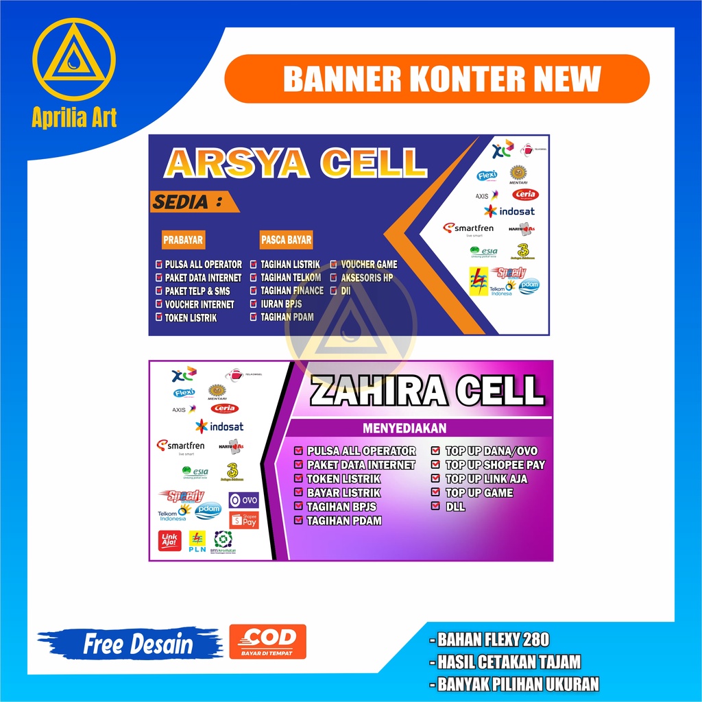 Jual BANNER SPANDUK COUNTER PULSA CUSTOM | Shopee Indonesia