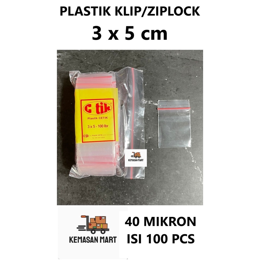 Jual Plastik Klip Ziplock Cetik Ctik Ukuran 3 X 5 Cm 100 Pcs Shopee Indonesia 2719