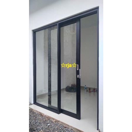 Jual Promo Pintu Aluminium Geser Sliding Dan Kaca Mati Ukr Cmx Cm Shopee Indonesia