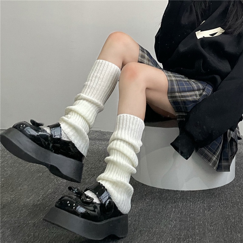 Jual Leg Warmer Import Harajuku Kaos Kaki Panjang Winter Penghangat Betis Sweet Girl Leg Warmers