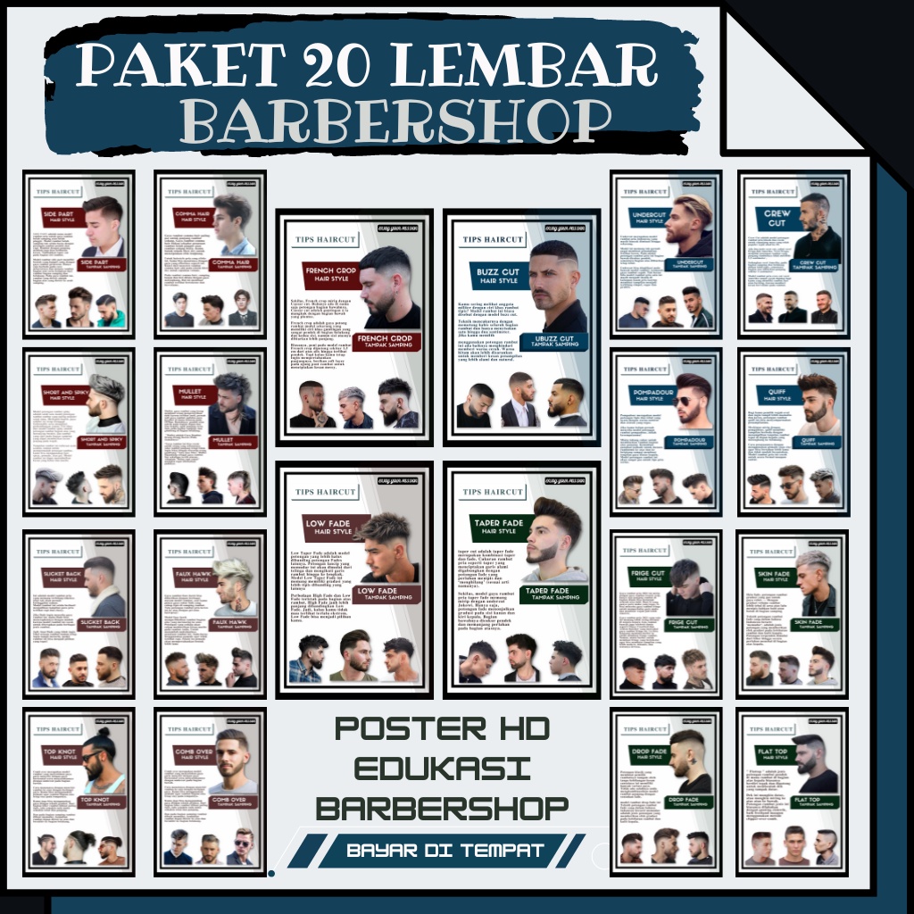 Jual poster hd - PAKET 20 LEMBAR POSTER EDUKASI - poster pangkas rambut ...