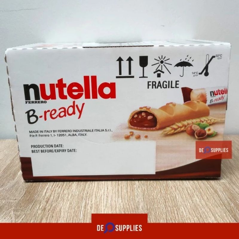 Jual Nutella B-Ready 1 Box (36pcs X 22g) - BReady B Ready Hazelnut ...