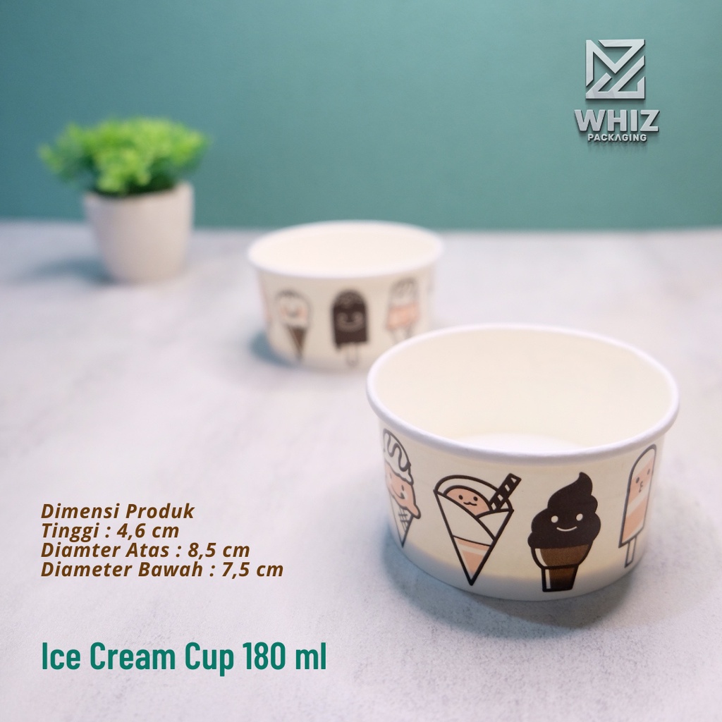 Jual Cup Es Krim Ice Cream Kertas 180 ml Paper Cup per pack (50 pcs ...