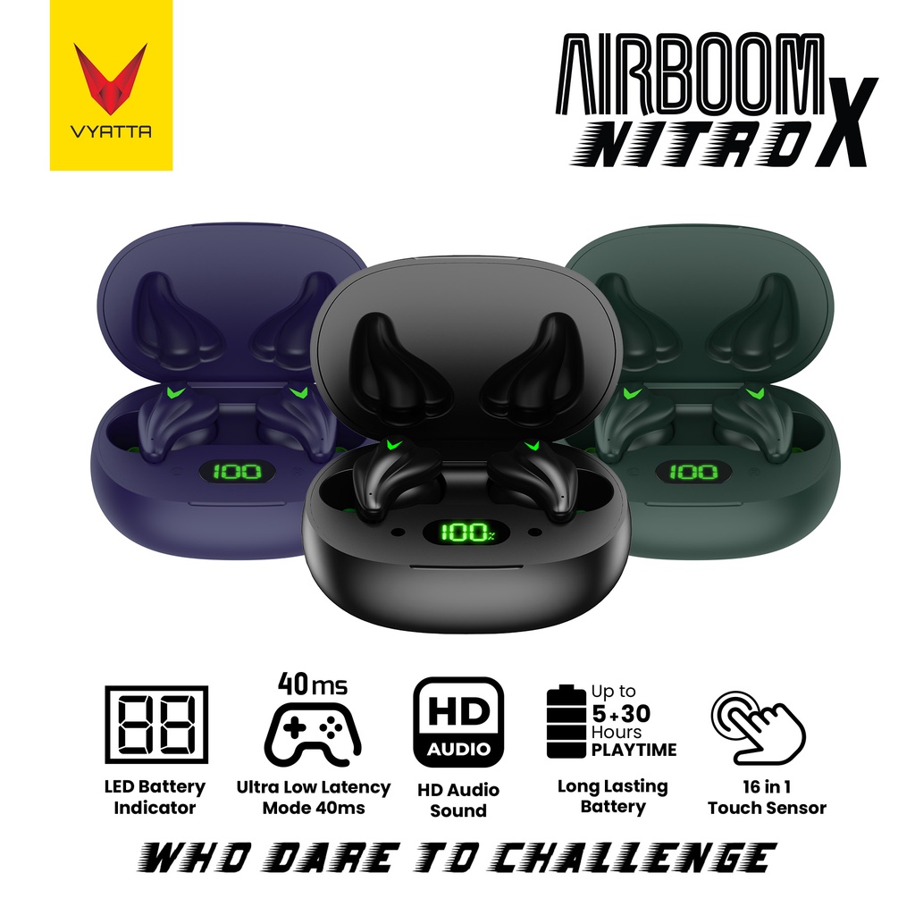 Jual Vyatta Airboom Nitro X TWS Bluetooth Headset - Gaming Mode 40ms ...