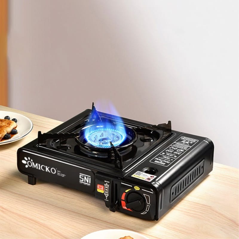 Jual BARANG BARU Kompor Gas Portable 2 In 1 Tungku Gas OMICKO Kompor