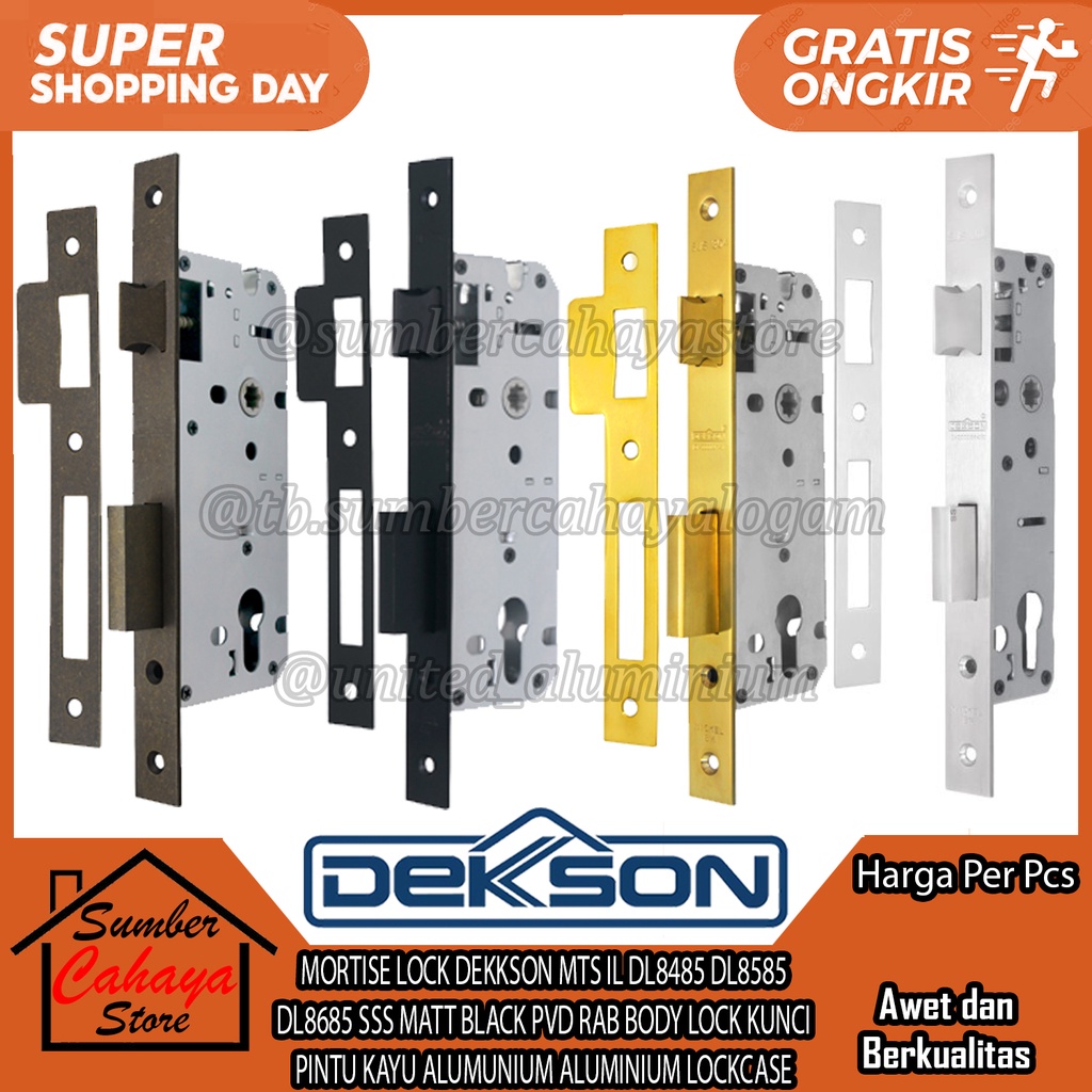 Jual Mortise Lock Dekkson Mts Il Dl8485 Dl8585 Dl8685 Sss Matt Black ...