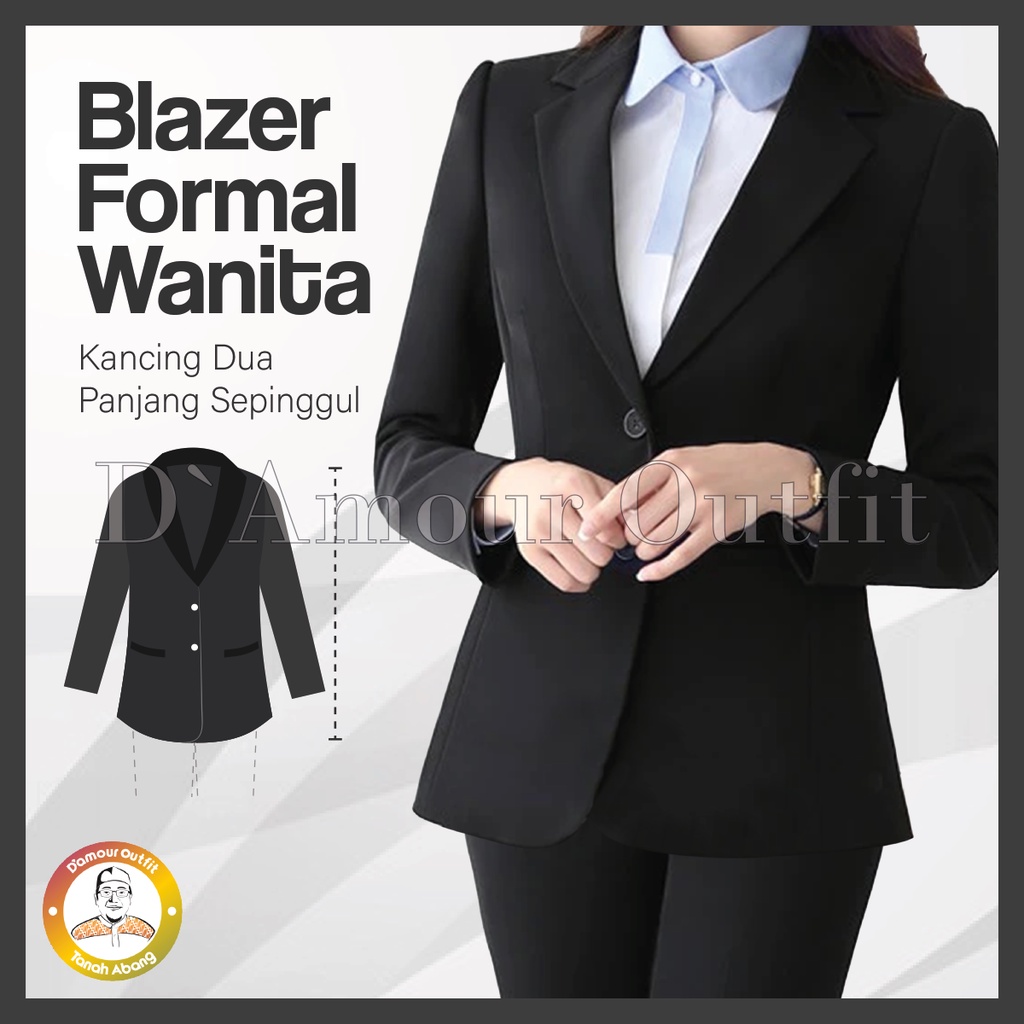 Jual Jas Blazer Wanita Jas Kerja Kantor Cewe Polos Dewasa Anak Jaket 