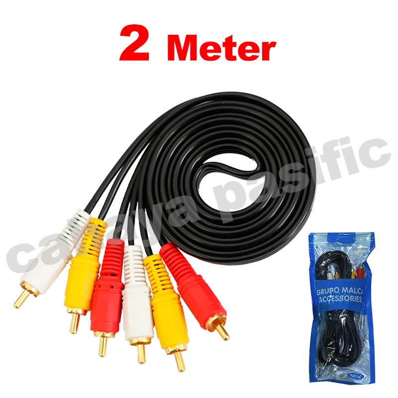 Jual Kabel 3 RCA to 3 RCA 2M / Kabel AV High Quality 3 -3 RCA 2 Meter ...