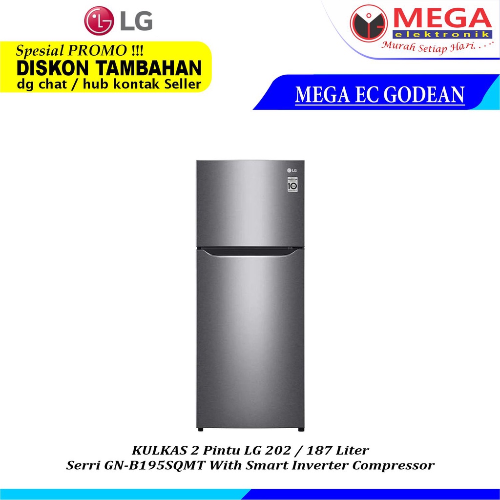 Jual KULKAS 2 PINTU LG KAPASITAS 202/187 LITER SERI 195SQMT BERGARANSI