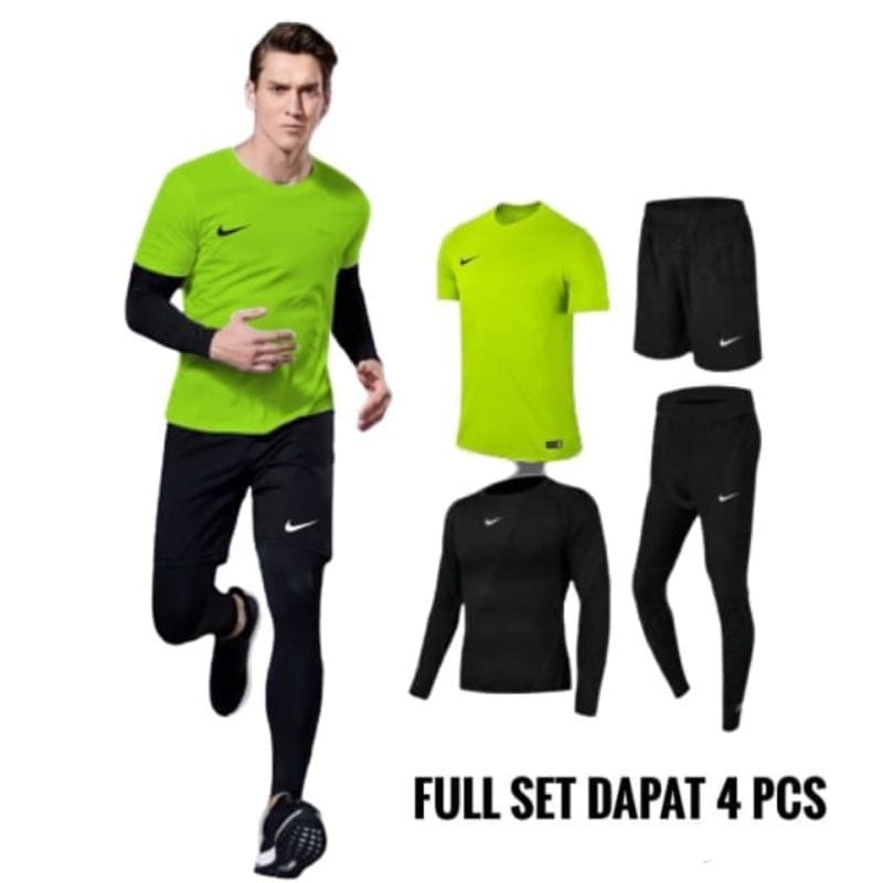 Jual Paket in Baju Celana running Sepak bola jersey Legging
