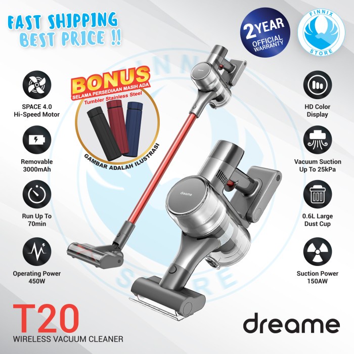 Jual DREAME T20 CORDLESS VACUUM CLEANER PENYEDOT DEBU ORIGINAL BEST QUALITY Shopee Indonesia