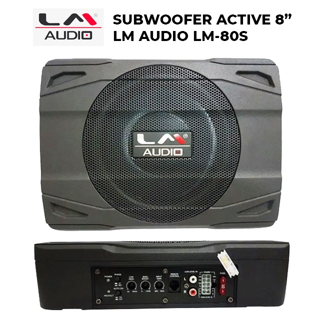 Jual subwoofer kolong aktive 8inch LM Audio LM 80S bass empuk cocok utk semua mobil cocol buat