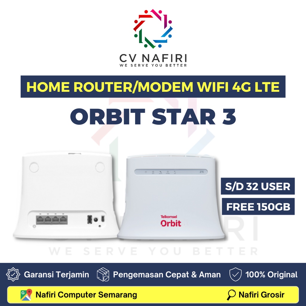 Jual MODEM ORBIT STAR 3 + 2 ANTENA FREE TELKOMSEL 150GB 6 BULAN ...