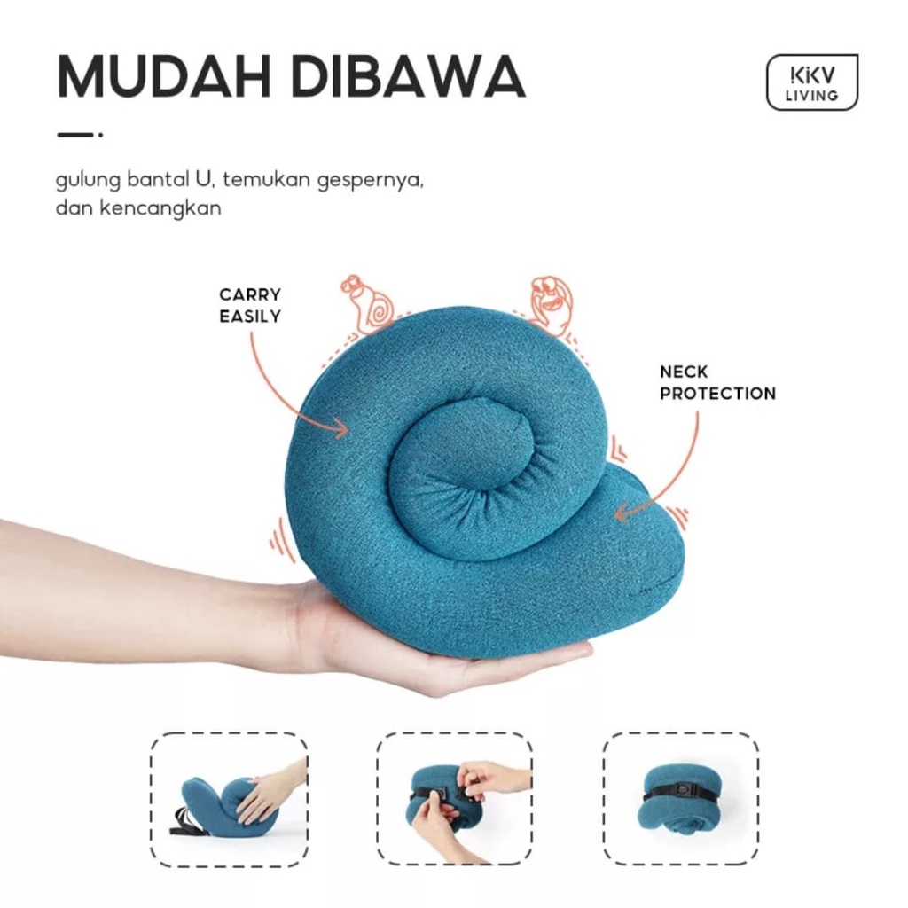 Jual KKV Bantal Travel Friendly / SLADKO Snail Neck Pillow / Bantal ...